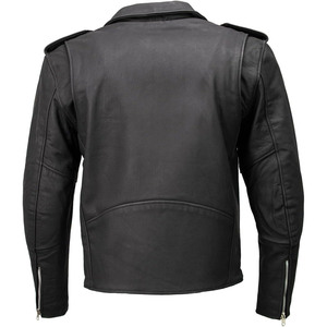 Veste de motard en cuir pour homme, noire, manches longues, coupe-vent, toutes saisons, vêtements de moto - Product Image 5
