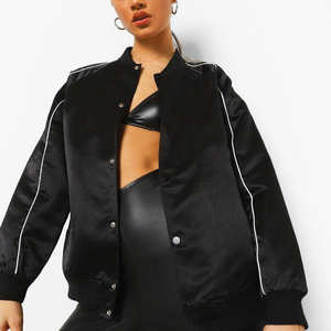 Satin Bomber <b>Jacket</b> Custom Logo | Varsity Coach Style | Streetwear Men <b>Women</b> | Factory Direct Wholesale Price - Product Image 4