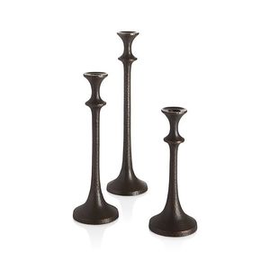 Ensemble de 3 chandeliers en bronze martelé, porte-bougies en métal, décoration de table de mariage nordique - Product Image 1