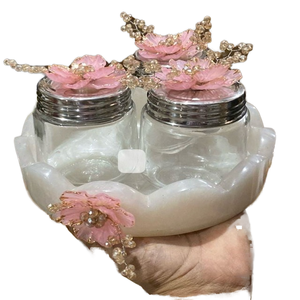 Juego de Frascos de Resina de Lujo con Diseño de Frutas, Adorno Texturizado para Cocina, Vajilla, Almacenamiento de Frutos Secos, Frescura - Product Image 1