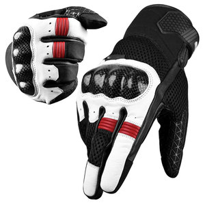 Guantes de Motocicleta de Cuero Suave con Protección Completa para los Dedos, Guantes de Carreras Transpirables - Product Image 1