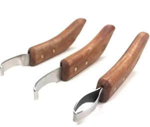 Couteau de réparation de sabots en acier au carbone pour vaches laitières, moutons, chevaux, ânes, mules, pour mains gauches et droites, manche en bois, outils de réparation en acier inoxydable - Product Image 5