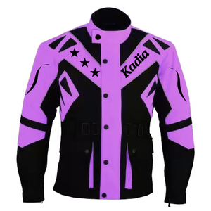 Veste de moto de tourisme personnalisée Kadia, violette/noire, pour homme/femme, réfléchissante, imperméable, en Cordura textile - Product Image 5