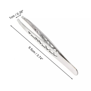 Pinzas para Cejas con Diseño Geométrico Personalizado, Acero Inoxidable Mate, Punta Inclinada de Precisión Profesional, Pinzas de Belleza de Marca Privada - Product Image 6