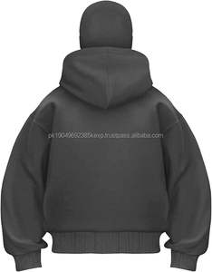 Sweat-shirt à capuche pour homme, à double capuche, zippé, manches longues, coupe-vent, athlétique, avec masque chaud - Product Image 2