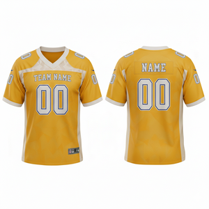 Maillot d'entraînement de football américain personnalisé pour adultes, manches courtes, respirant, option grande taille, 100 % polyester, col en V - Product Image 5