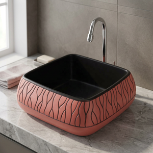Vistaar Export Quality Gold-Plated Ceramic Table Top Wash Basin For Villa Vanity And Bathroom - Product Image 1