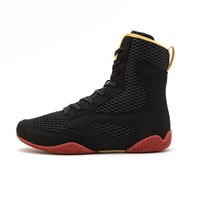 Chaussures de boxe respirantes à lacets, légères, antidérapantes toutes saisons, avec logo personnalisé, qualité supérieure, prix de gros RTS AI-BSS-02