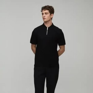 Polo noir 2026 en promotion – Vente en gros de polos 100 % coton avec logo brodé, polos de golf unis, polos personnalisés - Product Image 1