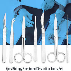 ชุดเครื่องมือผ่าตัดแมลง 7 ชิ้น/ชุด สำหรับโรงเรียน ยี่ห้อ Dentavex ประกอบด้วยเข็มผ่าตัดแมลง คีมผ่าตัด และกรรไกร - Product Image 1