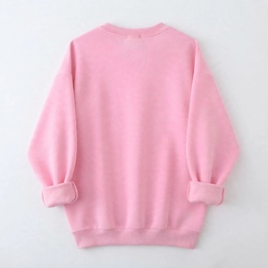 Sweat-shirt à col rond en molleton épais à imprimé cœur rose pour femme, style décontracté, streetwear, manches longues, pull en coton - Product Image 2