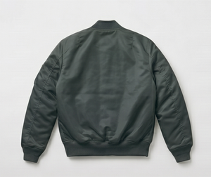 Chaqueta Bomber para Hombre, Color Sólido, Cierre de Cremallera, Resistente al Viento, Prenda Exterior Informal, Corte Regular, Material de Poliéster, Cuello Camisero - Product Image 2