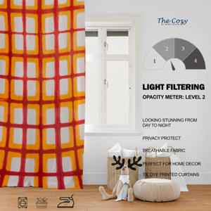 Cortinas de Algodón Indio con Estampado Floral Hecho a Mano, Paneles de Cortina Hechos a Mano para Decoración del Hogar y Hoteles - Product Image 6