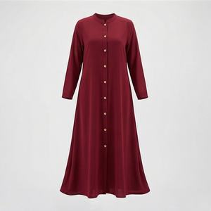 Abaya Abierta de Chifón con Estampado de Mármol para Mujeres Musulmanas, Talla Única, Diseño Sencillo y Modesto con Patrón de Mariposas, para Todas las Estaciones, Túnicas Lisas Teñidas - Product Image 1