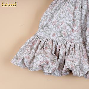 DR4527 – Vestido vintage con volantes florales y capas para niñas, venta al por mayor - Product Image 4
