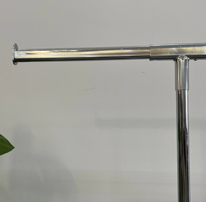 Porte-vêtements moderne en acier inoxydable doré pour hommes, femmes et enfants, avec rail à roulettes mobile, en carton - Product Image 5