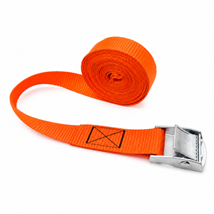 Correa de amarre de poliéster de 25 mm y 250 kg con hebilla de leva sin gancho para asegurar carga en camiones y remolques, proveedor de fábrica OEM - Product Image 1