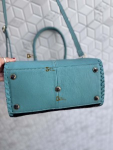 Bolso de Hombro para Mujer, Estilo Bohemio, Hecho a Mano, con Grabado en Cuero, Color Turquesa, Novedad 2026 - Product Image 3