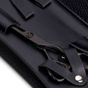 Coffret de ciseaux de coiffure noir mat en acier inoxydable, ciseaux de barbier et outils de coiffage pour salon, fournisseur en gros - Product Image 6