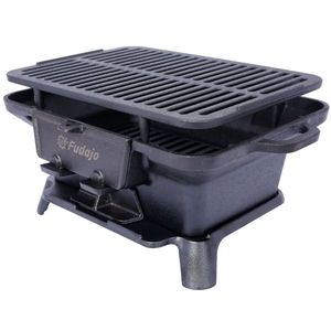 100% in ghisa smaltata da esterno portatile a carbone da tavolo ovale in ghisa resistente piccola griglia Hibachi campeggio - Product Image 1