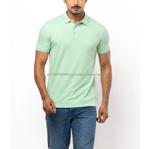 Polo de golf pour homme de haute qualité, design personnalisé, vente chaude, couleur unie, uniforme avec logo personnalisé, tissu tricoté - Product Image 1