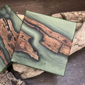 Luxury <b>Walnut</b> Wood Resin Coaster Set for Modern Homes Natural <b>Walnut</b> Epoxy Coasters for Coffee <b>Table</b> Protection - Product Image 1