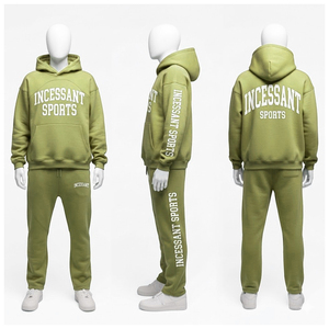 Conjunto Deportivo Unisex de Alta Calidad, Pantalones y Sudadera con Capucha, Personalizable con Logotipo, 500 g/m², Felpa Técnica, Talla Grande - Product Image 5