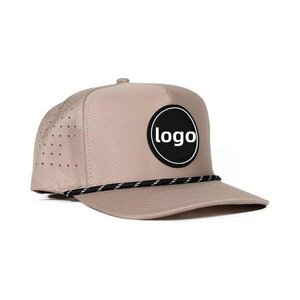 Gorra de Béisbol de 5 Paneles con Corte Láser Personalizado, Gorras de Golf con Visera Curva, Unisex, 100% Algodón, Lona, Bordado a Mano, Gorra Deportiva con Cuerda - Product Image 1