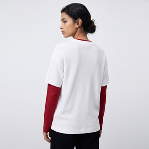 Camisetas de Verano con Cuello Redondo y Doble Capa de Tela Waffle para Mujer, Camiseta de Manga Larga con Estilo Urbano, Camisetas de Verano con Tela Waffle para Dama - Product Image 6