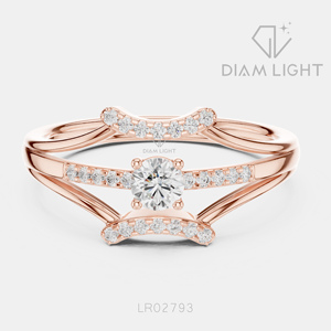 Bague de fiançailles et de mariage pour femme, cadeau de bijoux, certifiée IGI, diamant de laboratoire taille ronde 0,146 carat, ensemble de bagues en or blanc 14 carats - Product Image 3