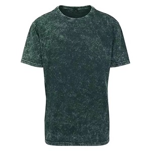 เสื้อยืดคอตตอนย้อมสีเขียวเข้มสำหรับผู้ชาย แขนสั้น คอกลม ทรงปกติ สวมใส่สบาย ผ้าเจอร์ซีย์ถัก พิมพ์ลายตัวอักษรด้านหน้า - Product Image 3