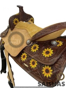 Premium SAISHAS Western DD Genuine <b>Leather</b> Barrel Racing Saddle Customizable Handcrafted Lightweight Comfortable Rodeo High - Product Image 2