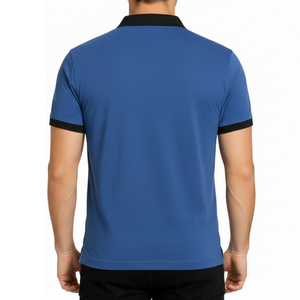 Polo homme bleu royal best-seller, col contrastant noir, coupe slim, manches courtes, décontracté, pour le golf - Product Image 5