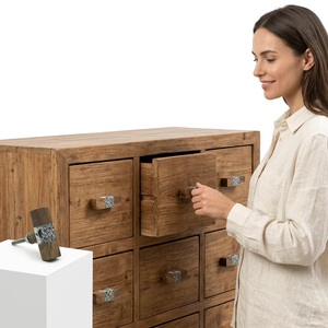 Poignée de meuble rectangulaire moderne en bois et résine pour cuisine, poignée de tiroir durable en T, bouton perlé, Art HBRMW 189 - Product Image 2