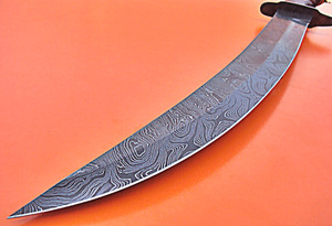 Couteau de combat Bowie à lame fixe en acier Damas, fait main, OEM/ODM, DIY, à pointe tombante, manche en bois, bord droit, 21 pouces, pour le camping - Product Image 3