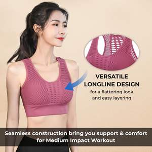 เสื้อชั้นในกีฬาผู้หญิงไซส์ใหญ่ แบบเรียบง่าย รองรับทรงได้ดี ปรับแต่งสีและตำแหน่งด้านหน้าได้ ผ้าเนื้อนุ่ม ระบายอากาศได้ดี - Product Image 3