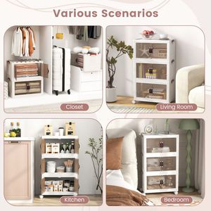 25.5/60 Gal Stackable <b>Plastic</b> <b>Storage</b> <b>Bins</b> with Magnetic Doors and Lockable Casters for Organizing and Mobility - Product Image 6