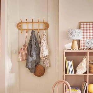 Nouveauté : Porte-manteau mural en rotin artisanal à 5 crochets doubles pour la maison, l'hôtel, la chambre d'enfant et la décoration de la chambre des enfants - Product Image 2