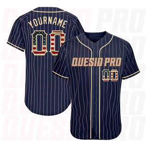 Camiseta de Béisbol Alternativa Limitada para Hombre, Personalizada, Talla Grande, Logos Bordados, Uniformes Cosidos, Color Personalizable, Bandera de EE. UU. - Product Image 1