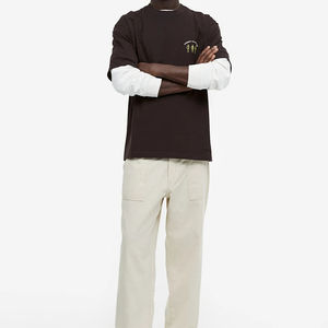 เสื้อยืดผู้ชายทรงหลวม ดีไซน์เก๋ไม่ซ้ำใคร เนื้อผ้าคอตตอนหนานุ่ม แขนสั้น รับสกรีนโลโก้ตามสั่ง ปรับแต่งได้ - Product Image 2