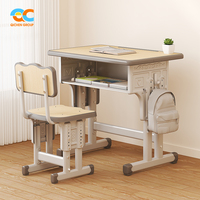 Ensemble de mobilier scolaire personnalisable OEM Bureau et chaise ergonomiques réglables en hauteur Bureaux et chaises d'école pour enfants durables et robustes
