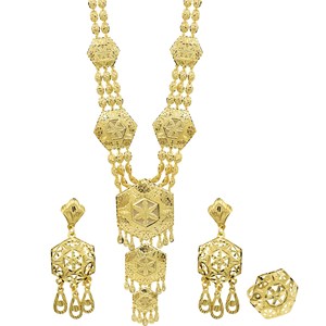 Wholesale 14K18K24K Gold Plated Traditional Dubai Style Long Jewelry Set Middle East Gold Fashion Set Bridal Turkish Design Set - Product Image 1
