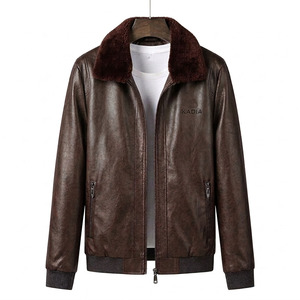 Chaqueta de cuero para hombre, cálida para invierno, impermeable, a prueba de viento, ecológica, de corte ajustado, informal, para negocios, otoño/invierno, de cuero PU. - Product Image 5