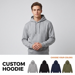 Sweat-shirt à capuche pour homme personnalisé, couleur unie, décontracté, en molleton, coupe classique, pour l'automne, choisissez vos couleurs - Product Image 1