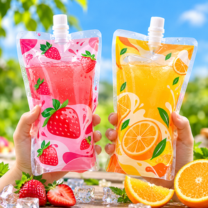 Spout Pouch Beverage Packaging <b>Clear</b> Laminated PET PE <b>Bag</b> with Cap Food Grade for Drink <b>Storage</b> - Product Image 1