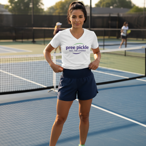 Women V Neck custom Pickleball Performance T Shirt OEM ODM Breathable Moisture Wicking Athletic performance Tee - Product Image 4