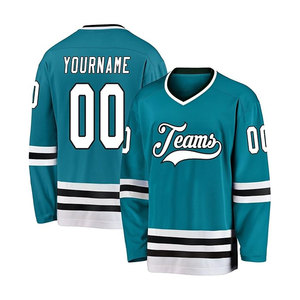 เสื้อฮอกกี้น้ำแข็งแบบสั่งทำพิเศษสำหรับผู้ชาย ไซส์พลัส พร้อมชื่อและหมายเลข ดีไซน์เฉพาะตัว ผลิตจากโพลีเอสเตอร์ 100% บริการ OEM สำหรับทีมที่ต้องการปรับแต่ง - Product Image 4