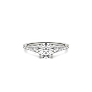 Bague de fiançailles classique en diamant de laboratoire 1,3 carat en or blanc 10K certifiée IGI avec micro-pavé, idéale pour mariage, fête ou demande en mariage - Product Image 1