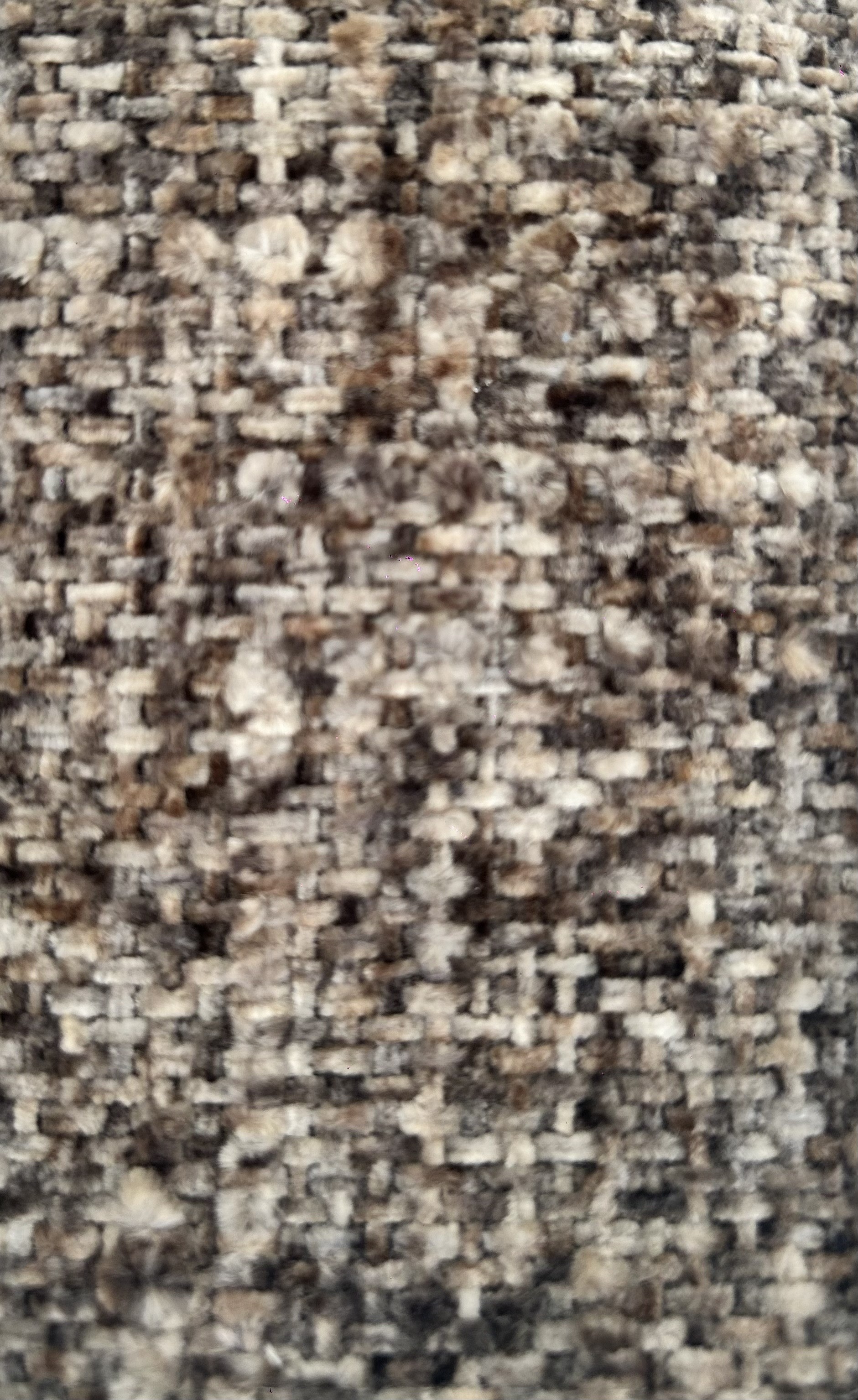 สีน้ำตาลเทาผสมเชนิลล์-ขาว