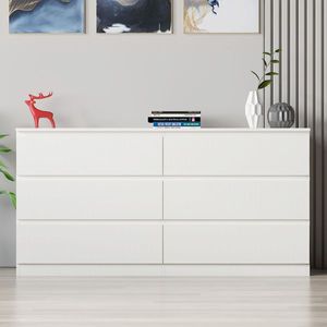 <b>White</b> <b>Storage</b> <b>Cabinet</b> Dresser with Practical Organization Features - Product Image 4